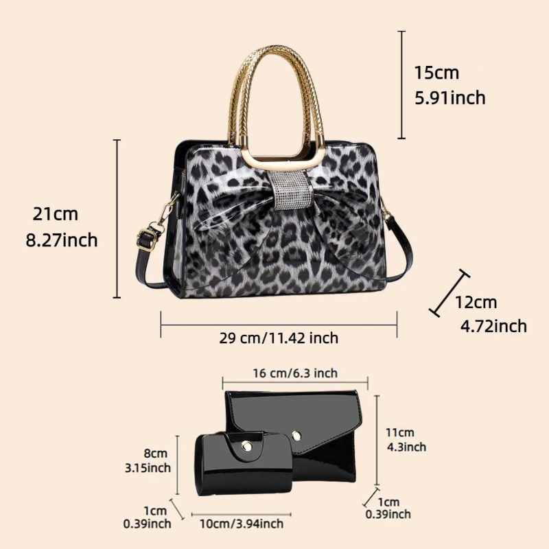나비 매듭 레오파드 프린트 여성용 가방, 고품질 PU  - Crossbody Bag Women 리뷰 및 가격